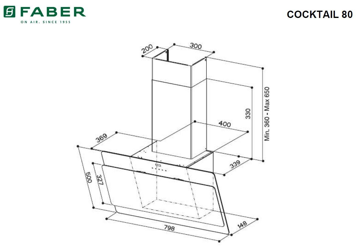 Okap FABER COCKTAIL 80 WH