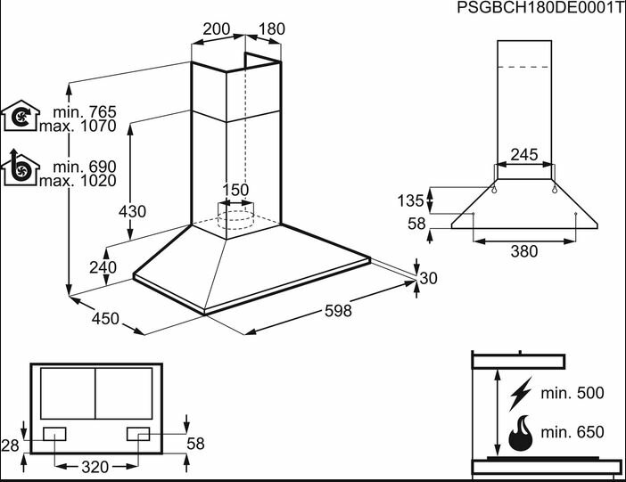 Okap ELECTROLUX EFC226R Seria 300