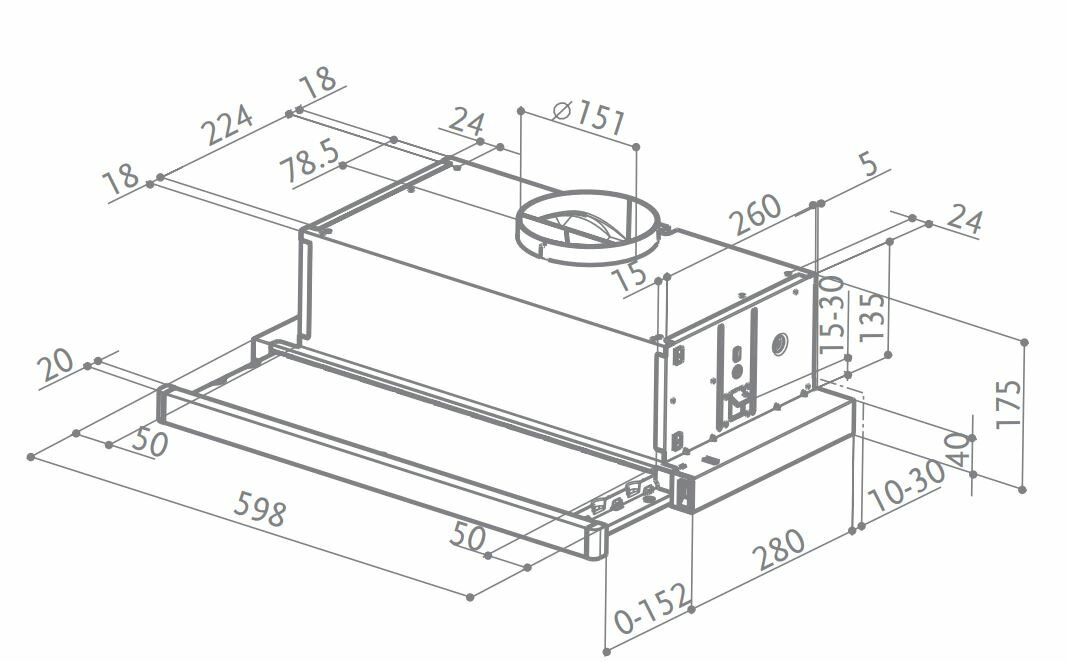 Okap FABER FLEXA GLASS W A60