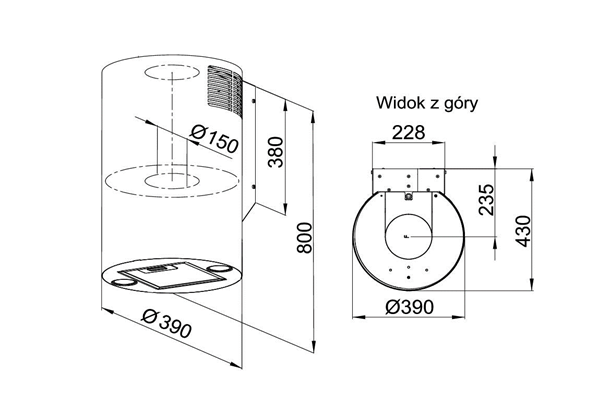 Okap MAAN Elba W 39 cm Złoty