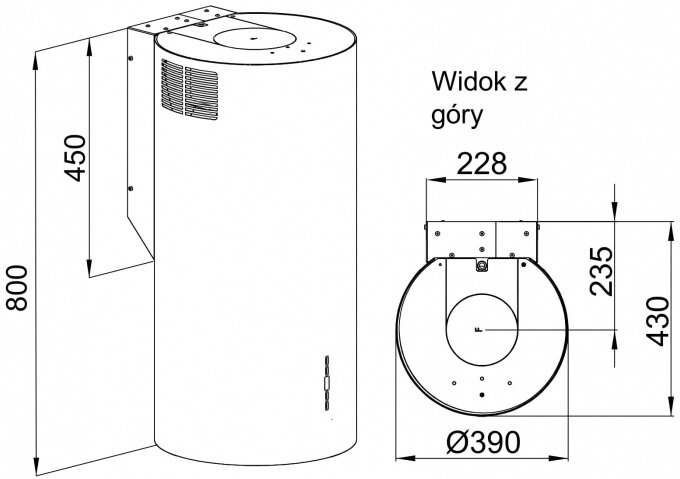 Okap MAAN Elba W 39 cm Miedziany połysk