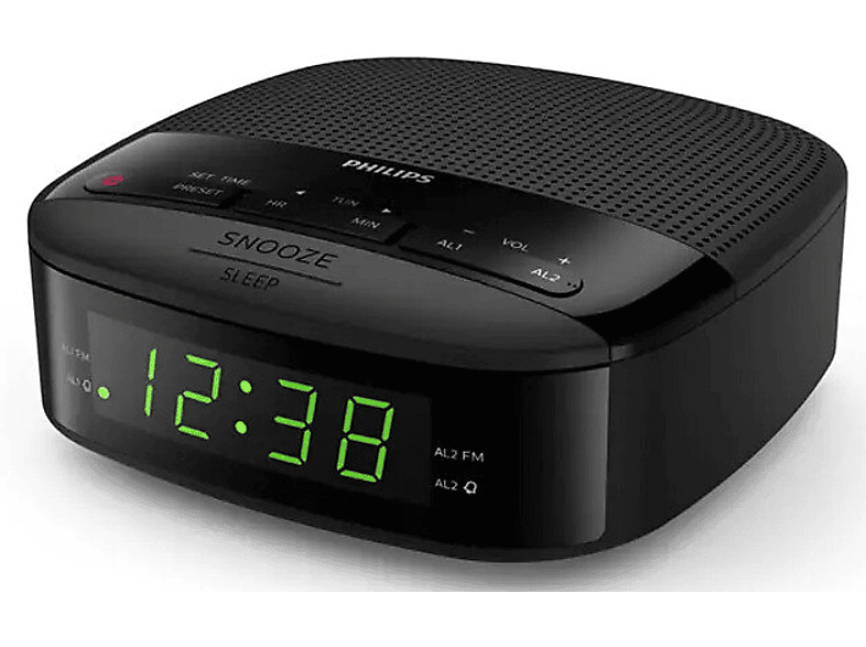 Radiobudzik PHILIPS TAR3205/12 Czarny, Tuner FM, Wyłącznik czasowy, Zasilanie Bateryjno-sieciowe – zdjęcie 2