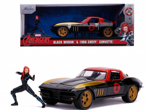 Samochód JADA Auto Marvel Black Widow Chevy 1966 1:24