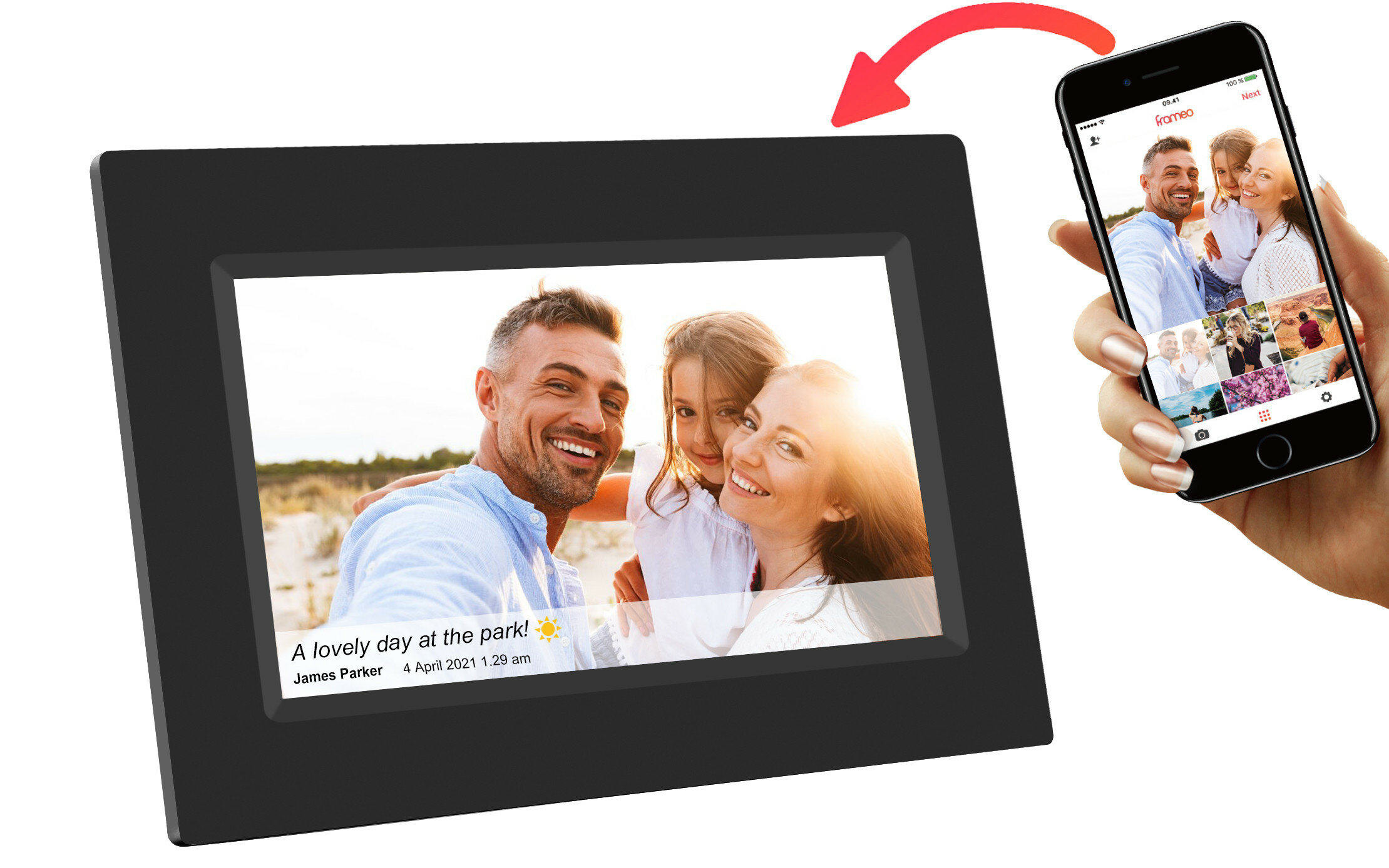 Ramka cyfrowa INOLY IDF071W 7 cali czarny