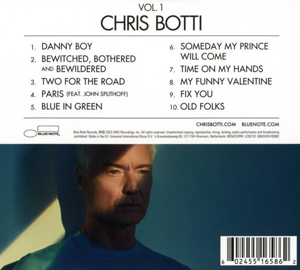Albumcover von Chris Botti, Vol. 1. Enthält ein Foto von Botti und eine Titelliste.