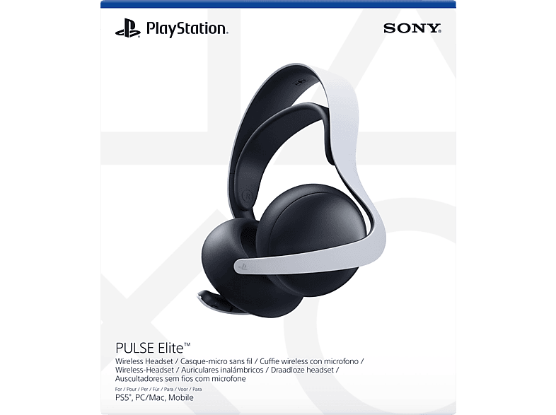 SONY Pulse Elite, Over-ear Weiß Schwarz / Bluetooth Gaming-Headset