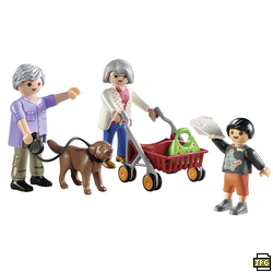 PLAYMOBIL 70990 Großeltern mit Mehrfarbig Enkel Spielset