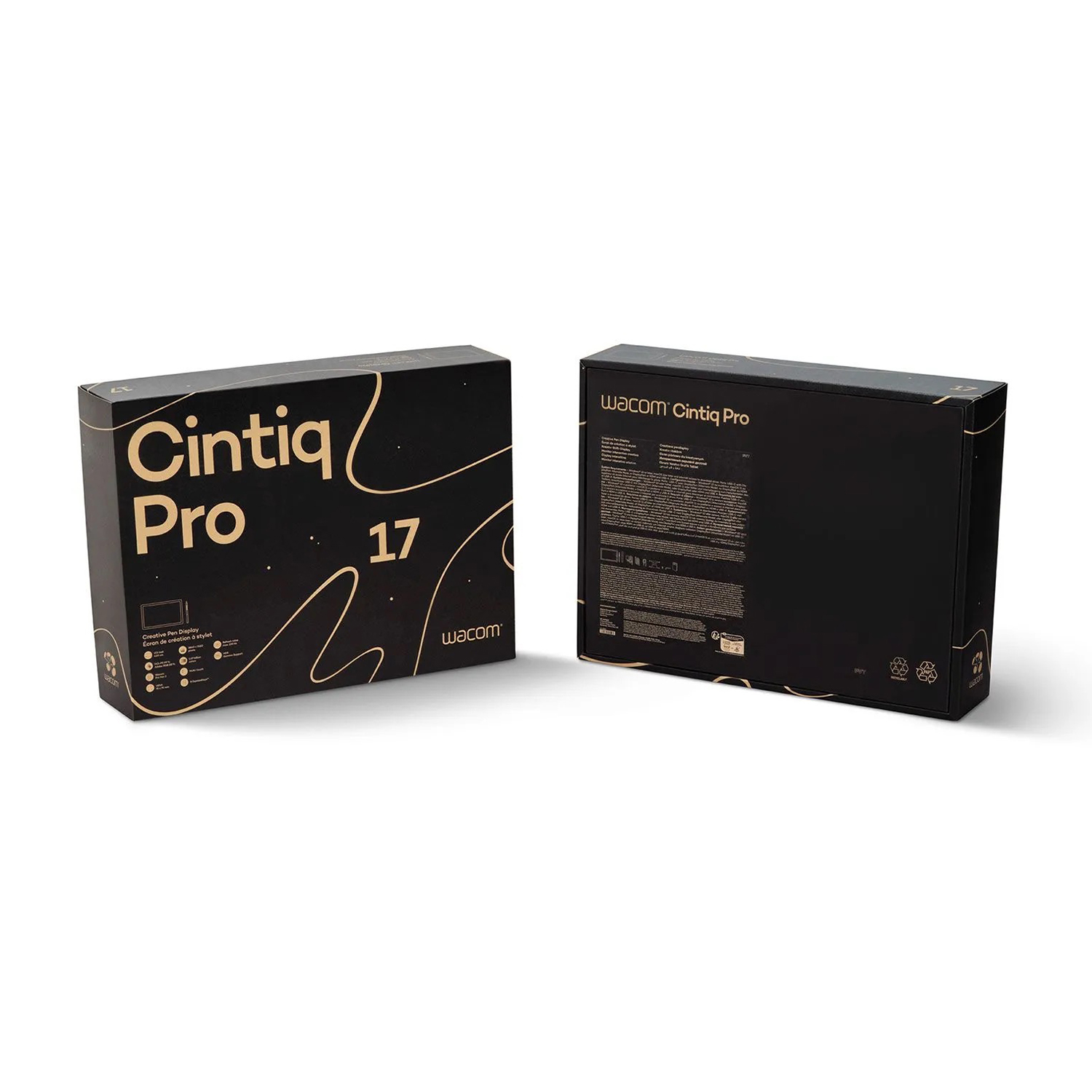 Due scatole nere con il logo Wacom Cintiq Pro 17.