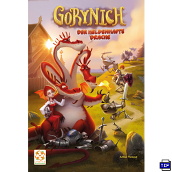 Eine Spielbox mit einer Drachenillustration. Auf der Box steht 'Gorynich, der heldenhafte Drache'.