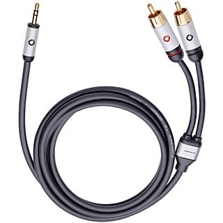 OEHLBACH i-Connect 3,5mm-jack-naar-RCA-audiokabel 3 Meter Zwart