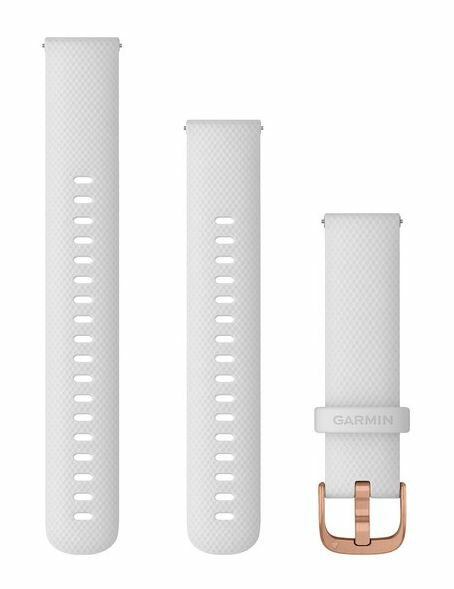 Pasek do smartwatcha GARMIN 18mm silikon Biały z różowozłotym zapięciem 010-12932-02