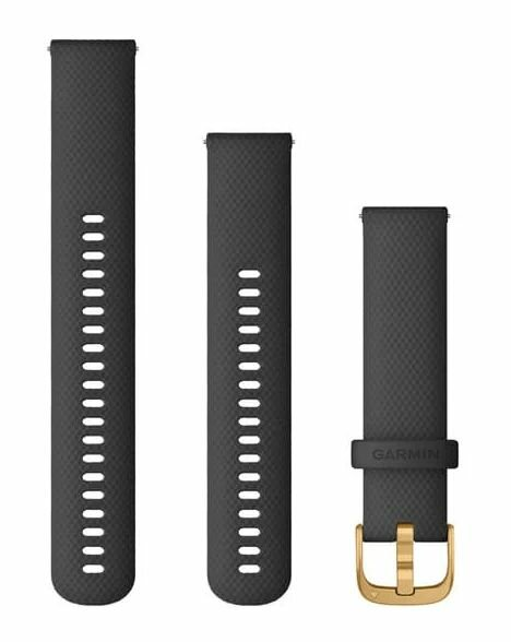 Pasek do smartwatcha GARMIN 20mm silikon Czarny ze złotym zapięciem 010-12932-13