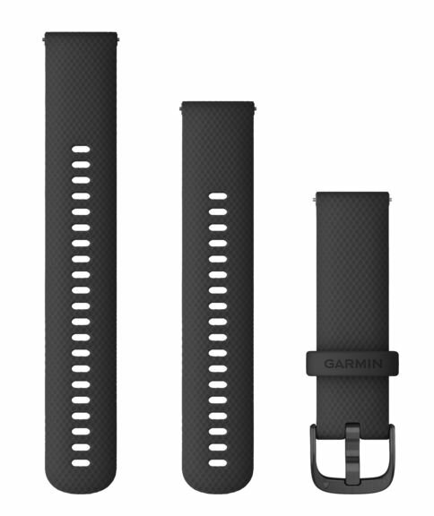 Pasek do smartwatcha GARMIN 22mm silikon Czarny ze srebrnym zapięciem 010-12932-21