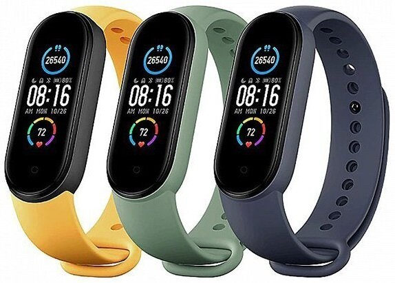 Opaska XIAOMI do Mi Smart Band 5 Strap 3-pack (Navy Blue/Yellow/Mint Green)