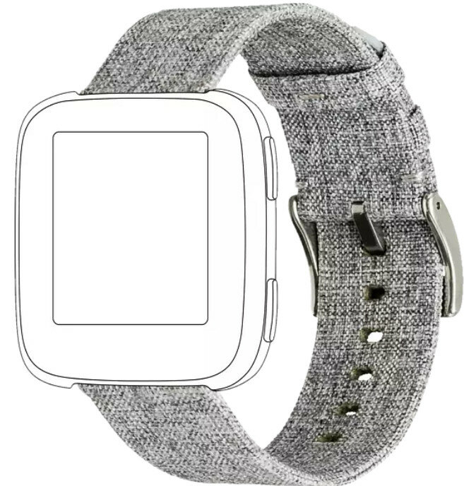 Pasek TOPP do smartwatcha Fitbi Versa/Versa 2 Szary nylon 40-37-1891
