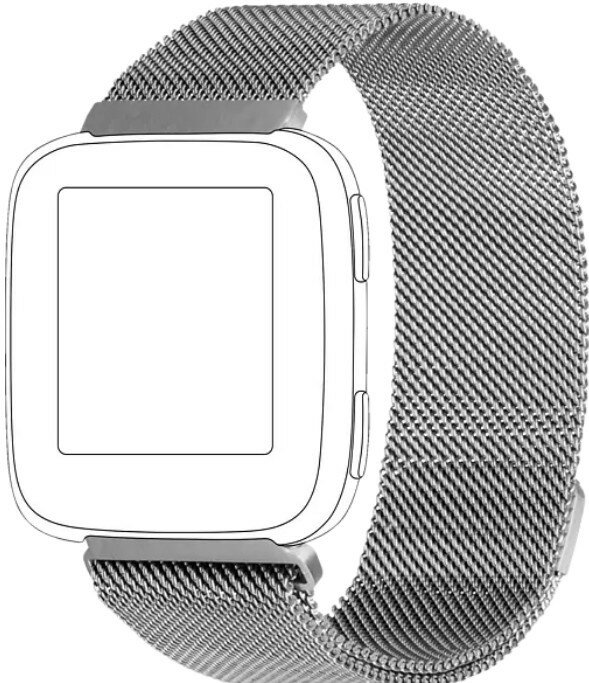 Bransoleta do smartwatcha TOPP Mesh dla smartwatcha Fitbit Versa/Versa 2 Srebrny 40-37-1887
