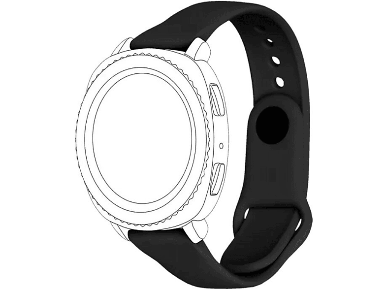 Pasek TOPP do smartwatcha Galaxy Watch 42 mm/Gear Sport/Watch Active/vivomove Czarny silikon 40-41-3782 – zdjęcie 2