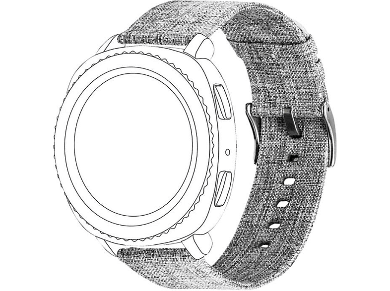 Pasek TOPP do smartwatcha Gear Sport, Galaxy Watch 42 mm, Active Szary 40-37-7588 – zdjęcie 3