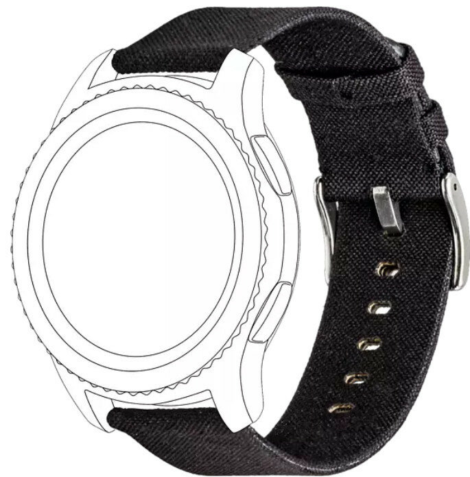 Pasek TOPP do smartwatcha Gear S3/Galaxy Watch 46 mm/Watch Czarny nylon GT 40-37-1910