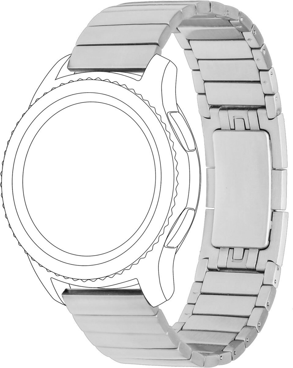 Bransoleta TOPP do Samsung Gear S3/Samsung Galaxy Watch 46 mm/Huawei Watch GT stalowa 22 mm Srebrny 40-40-4330