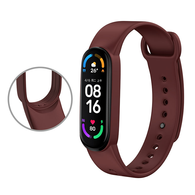 Opaska YUNMI do Xiaomi Mi Band 6/Mi Band 5 Wiśniowy (Red Wine)