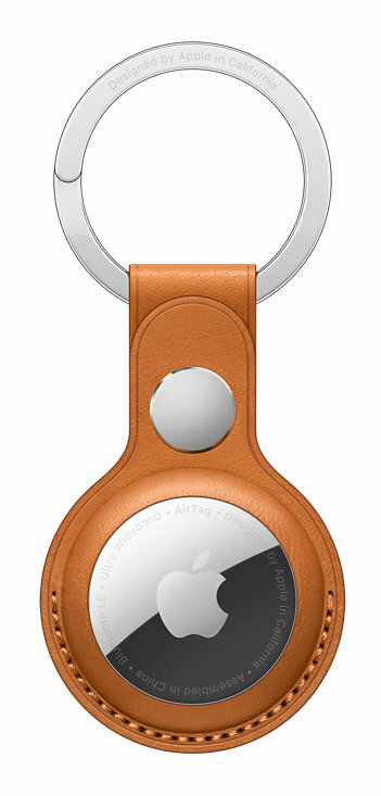 Skórzany brelok APPLE do AirTaga Złocisty brąz MMFA3ZM/A