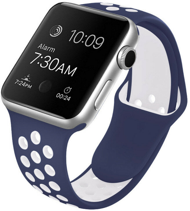 Pasek INOLY do Apple Watch 42/44/45mm Granatowo-biały SP646