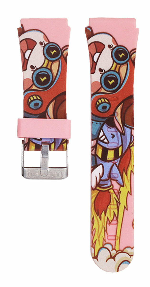 Pasek do smartwatcha BEMI Fun 20mm Wzór Super Bohatera Różowy BABFU01PP