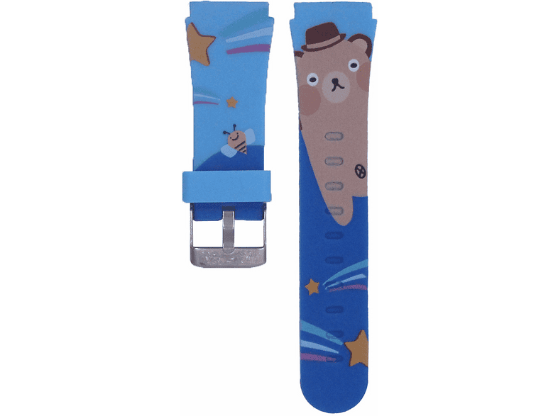 Pasek do smartwatcha BEMI Fun 20mm Wzór Wesołego Misia Niebieski BABFU04NN