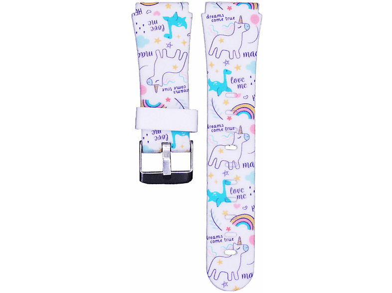 Pasek do smartwatcha BEMI Fun 20mm Wzór Jednorożca Biały BABFU08WH