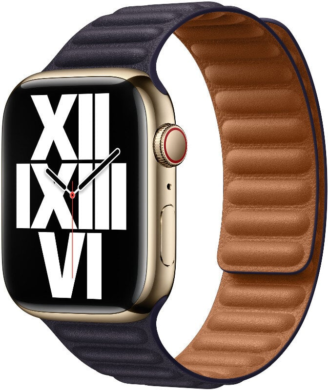 Pasek APPLE Leather Link do Watch 45mm S/M Atramentowy (Ink) MP873ZM/A