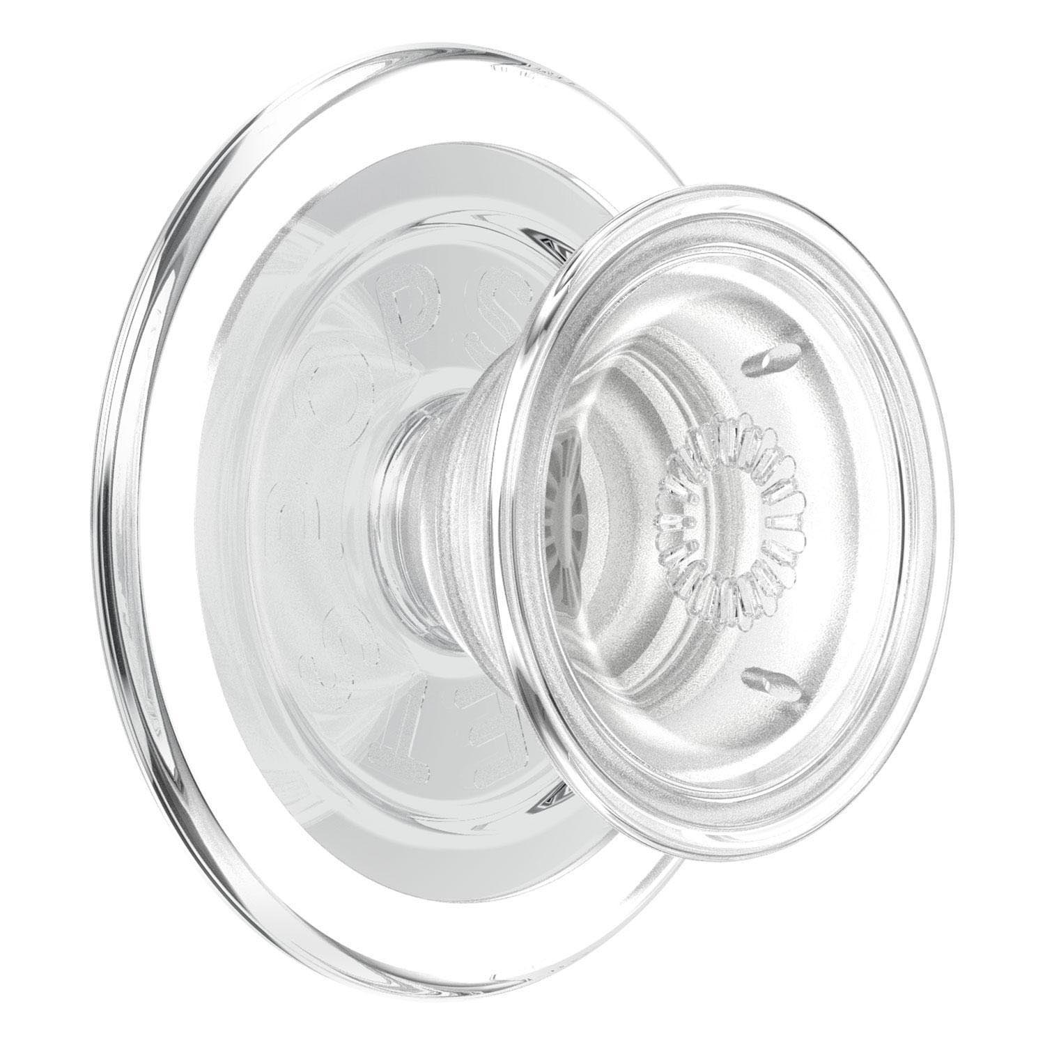 Ein klarer, transparenter PopSocket auf weißem Hintergrund.