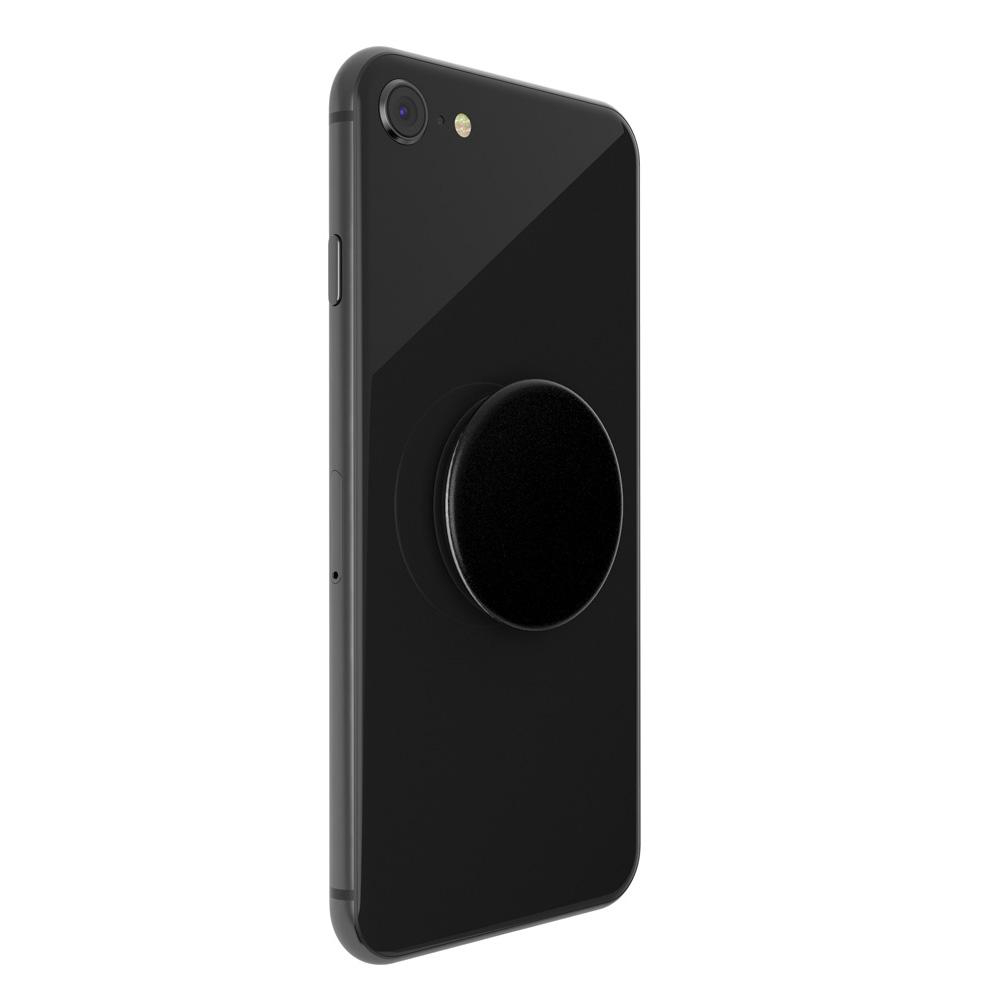 Weißes Handy mit Pfotenabdruck-Pop-Socket. Herz in der Mitte der Pfote.