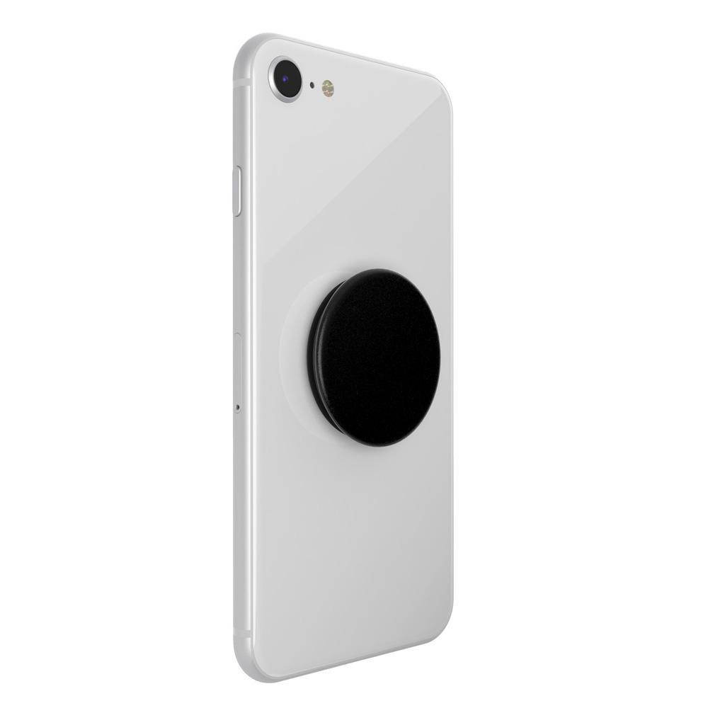 Ein weißes Smartphone mit einer schwarzen Pop-up-Buchse auf der Rückseite.