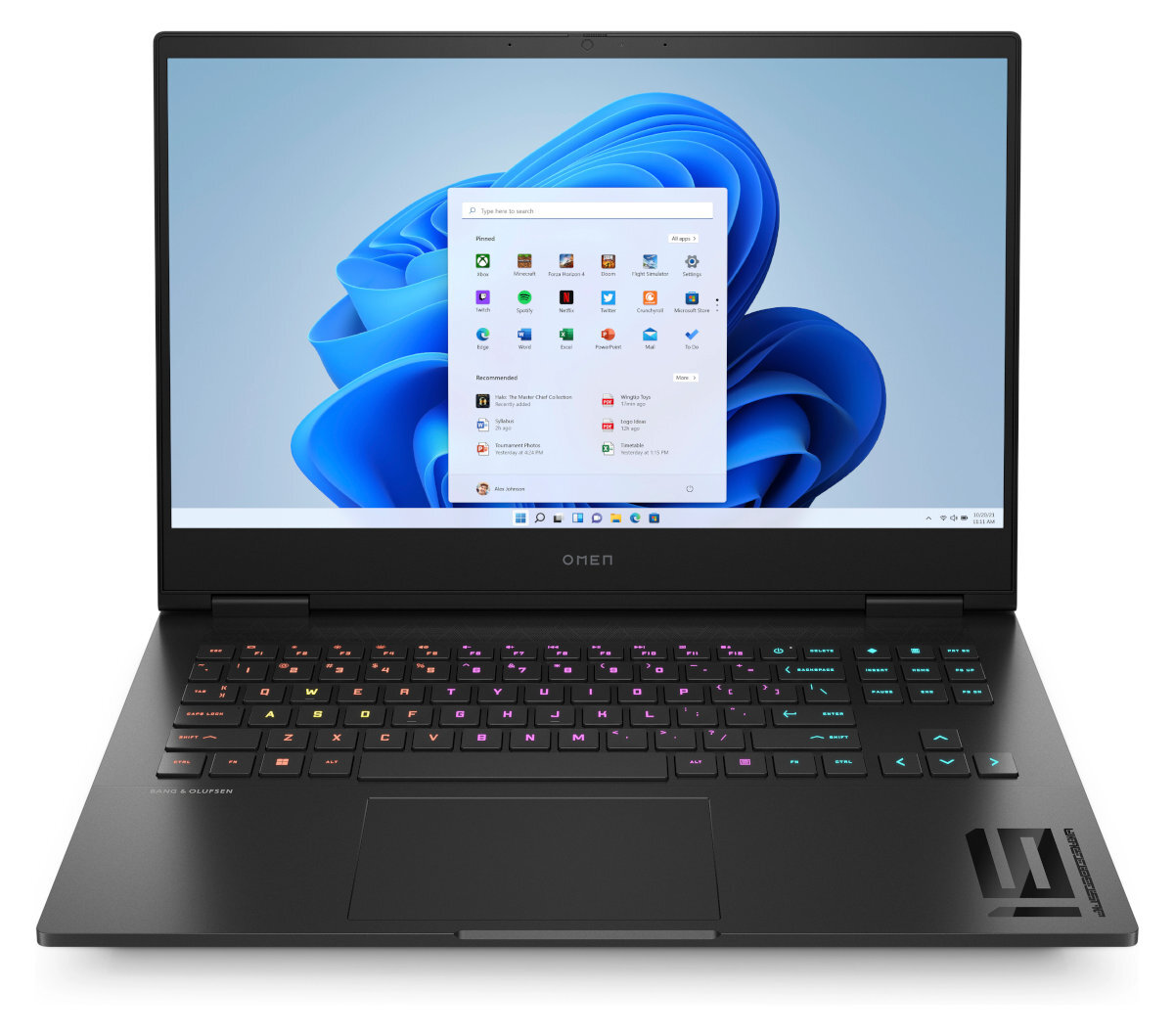 Czarny laptop z klawiaturą i ekranem wyświetlającym interfejs.