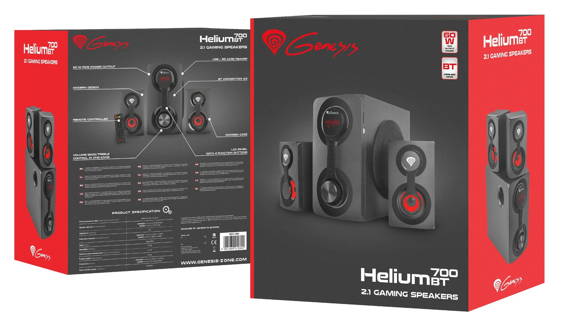 Głośniki komputerowe GENESIS Helium 700BT