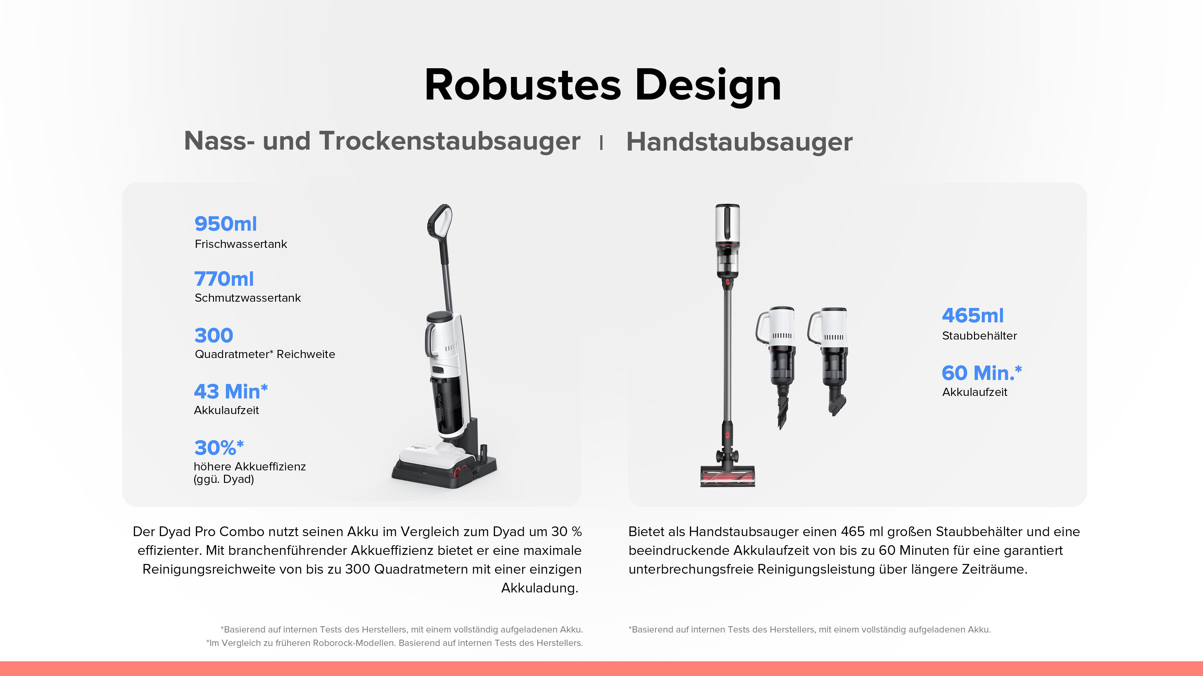 Diagramm eines Staubsaugers mit Spezifikationen und Maßen.