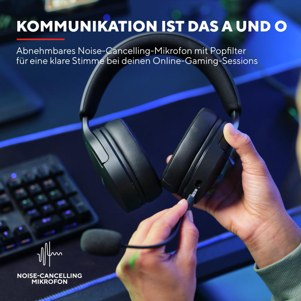 TRUST GXT 490 Fayzo, Over-ear Headset Schwarz Gaming