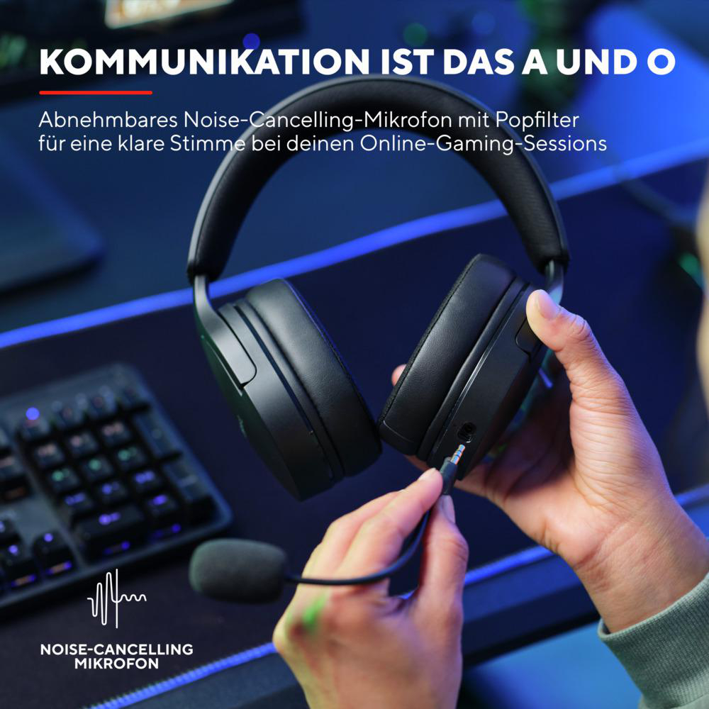 TRUST GXT 490 Schwarz Fayzo, Over-ear Headset Gaming