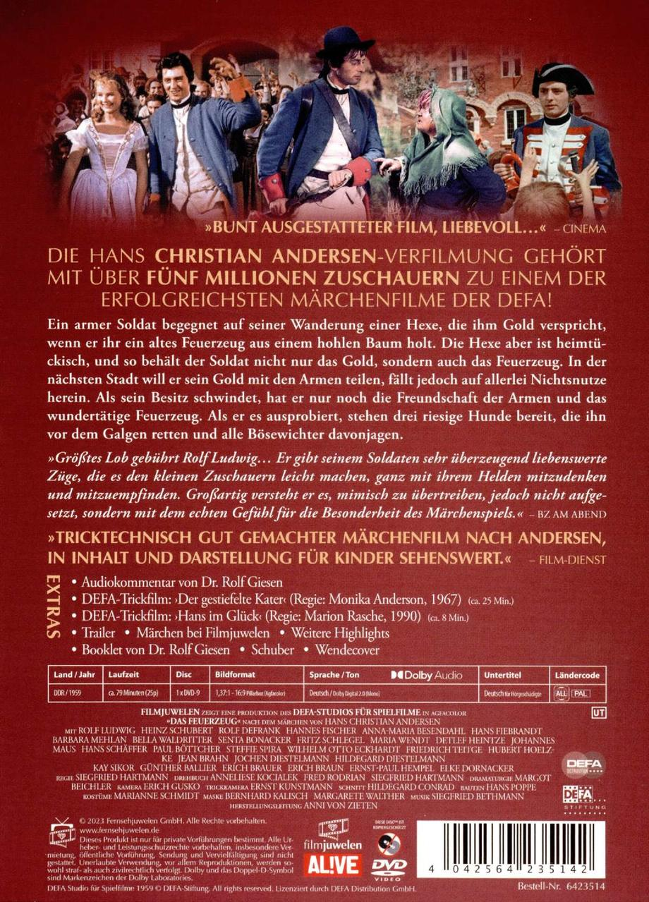 Film-DVD-Cover: 'Hans Christian Andersen' Film mit Text und Darstellerbildern.