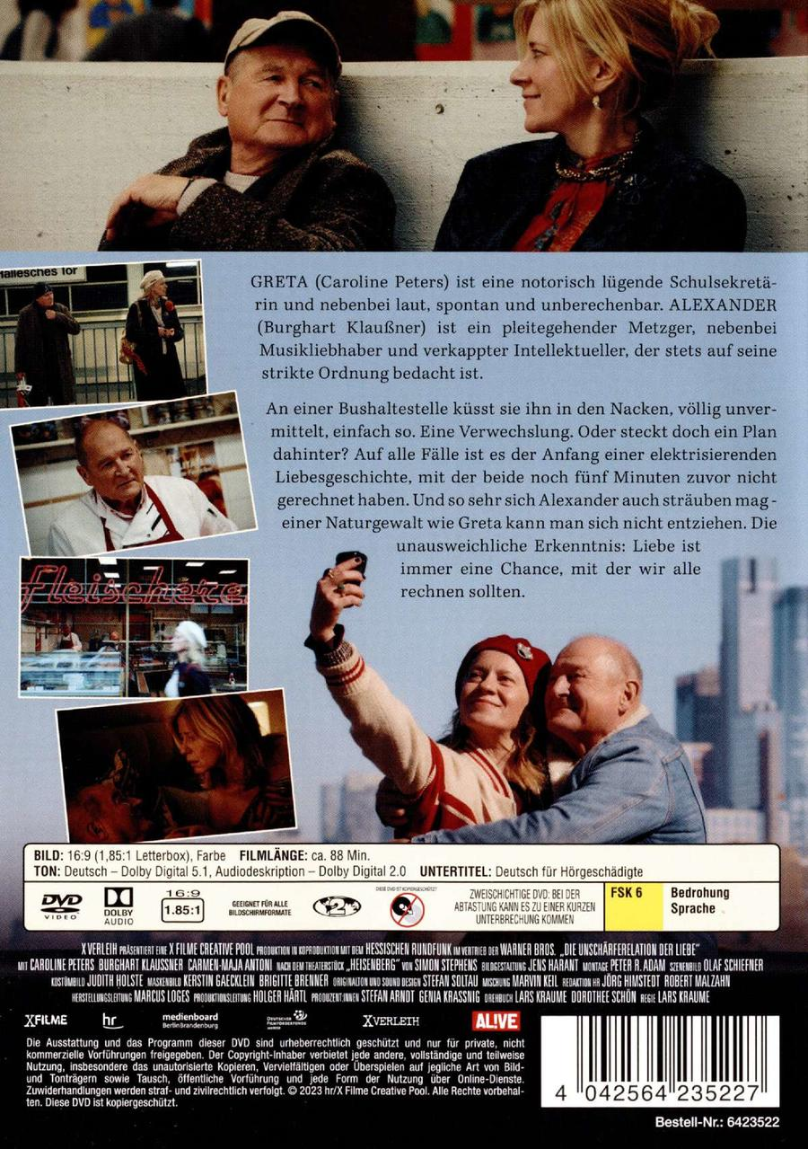 Rückseite einer DVD. Text und Bilder von Personen. Ein Titel auf Deutsch.