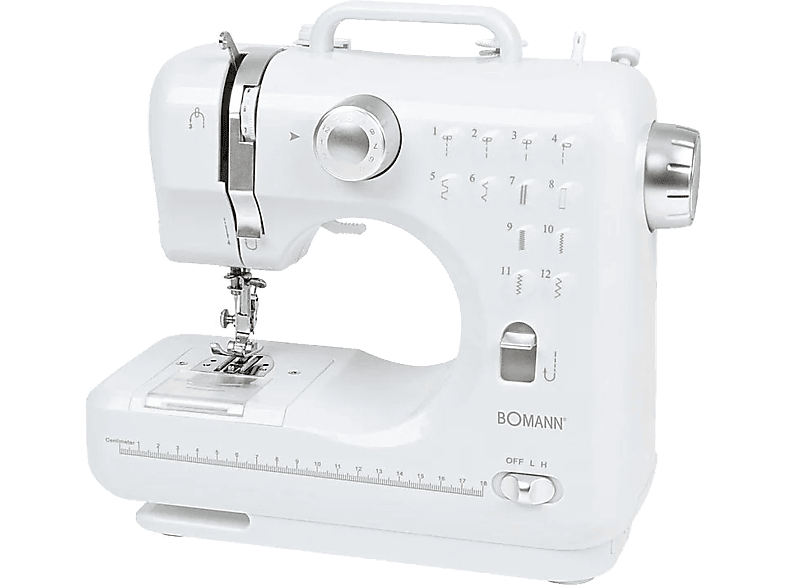 Bomann NM 6063 CB Nähmaschine, 12-Stiche, Weiß Nähmaschine (7,2 Watt, Weiß)
