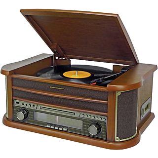 SOUNDMASTER NR560 Nostalgie Stereoanlage mit UKW Radio, Plattenspieler, CD/MP3, USB, Encoding, Kassette, Bluetooth