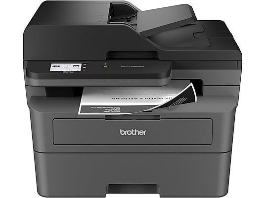 Impresora multifunción - Brother MFCL2860DW, Láser, Monocolor, WiFi, Fax, Impresión automática a doble cara, Negro