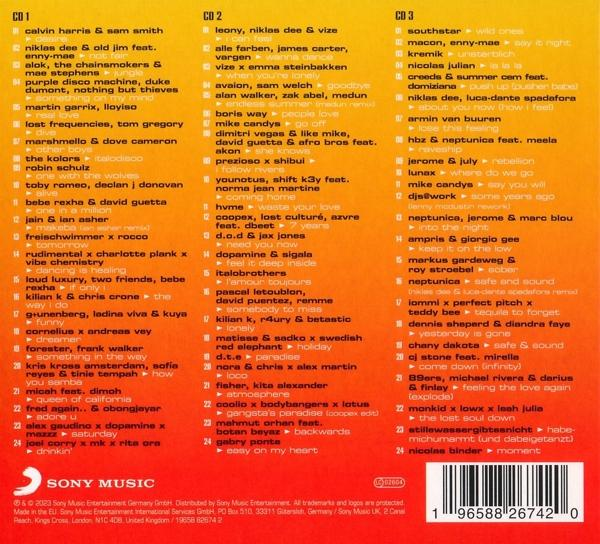 Ein CD-Case mit Titellisten und Albumcover. Ein Sony-Logo ist sichtbar.