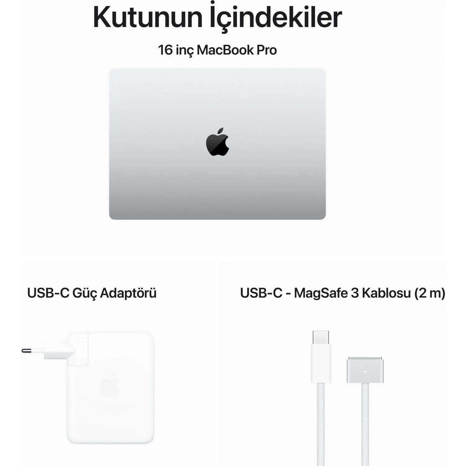 Gri bir MacBook Pro klavyesinin ve izleme dörtgeninin üstten görünümü.