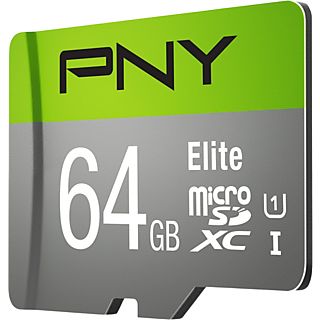 PNY Carte mémoire microSD 64 GB avec adaptateur (PNYSDUX64GU185)