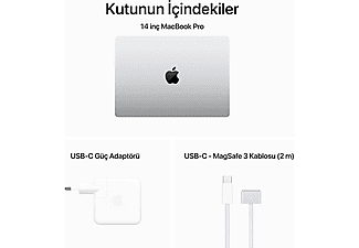 APPLE MacBook Pro 14 inc M3 8CPU 10 GPU 8GB 512GB Gümüş MR7J3TU/A_2