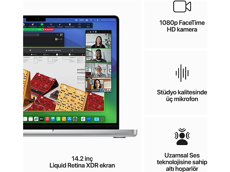 APPLE MacBook Pro 14 inc M3 8CPU 10 GPU 8GB 512GB Gümüş MR7J3TU/A_6