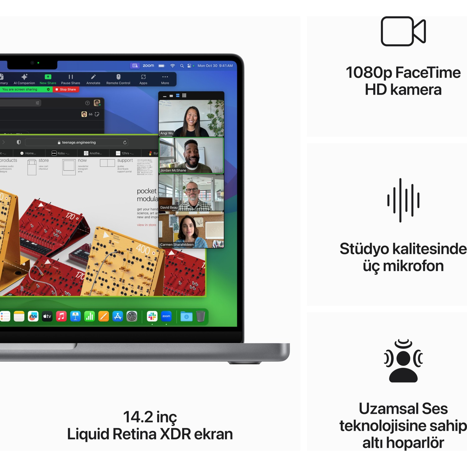 APPLE MacBook Pro 14 inc M3 8CPU 10GPU 8GB 512GB Uzay Grisi